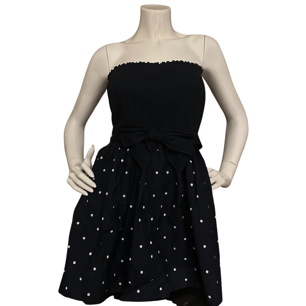 ABERCOMBIE & FITCH Strapless top- Navy Blue Polka Dot